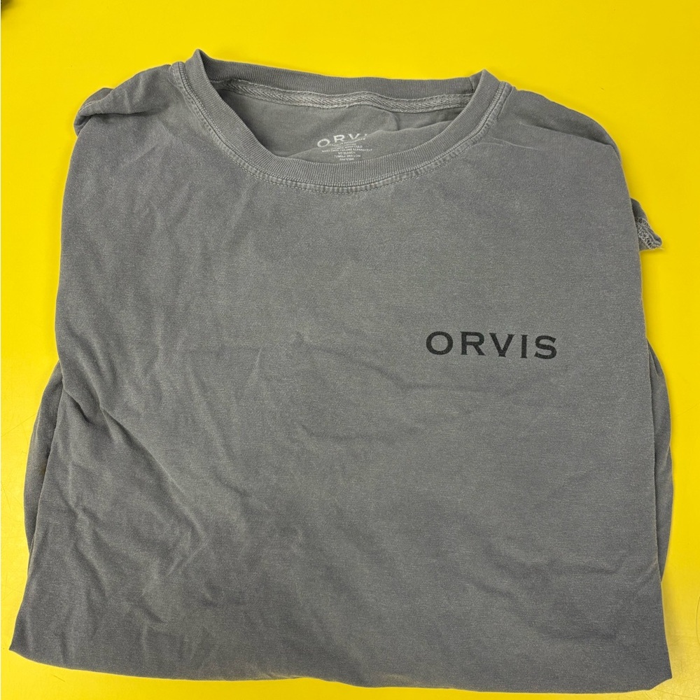 Orvis Gray Short Sleeve Tee Casual Crew Neck